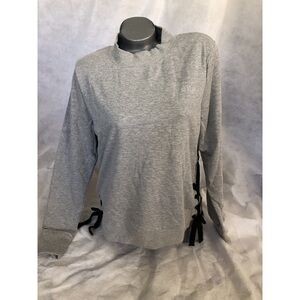 BEBE SPORT GREY SWEATSHIRT WITH BLACK SIDE LACING